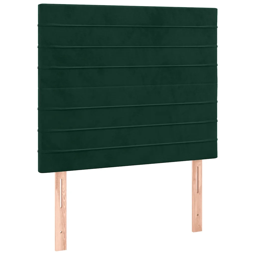 Letto a Molle con Materasso e LED Verde Scuro 120x200cm Velluto