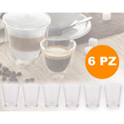 Trade Shop - 6 Bicchieri Bicchierini Bicchiere Caffe' In Vetro Caffeino Marocchino 60ml -