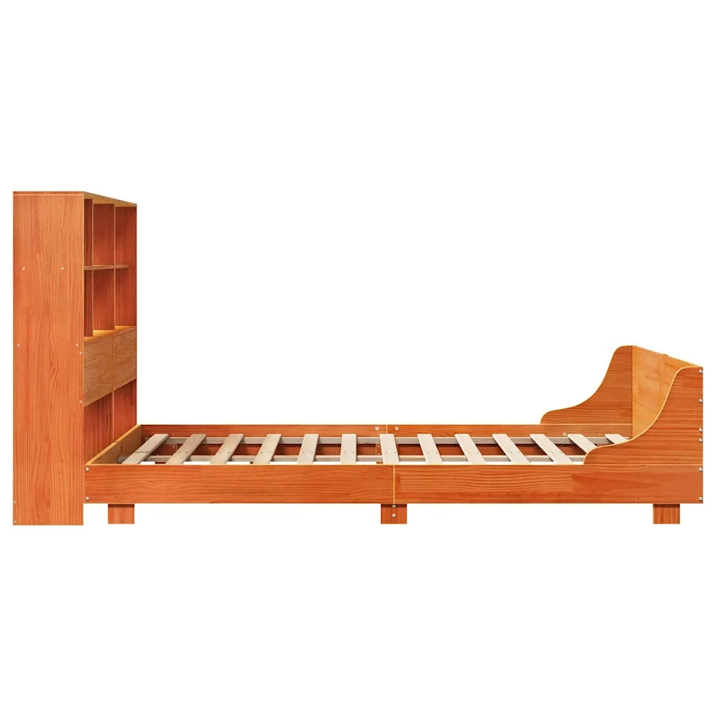 Giroletto senza Materasso-Struttura Letto Marrone Cera 160x200 cm Legno di Pino 452063