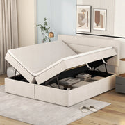 Letto imbottito - Xylo - 140x200 - Beige - Struttura in metallo