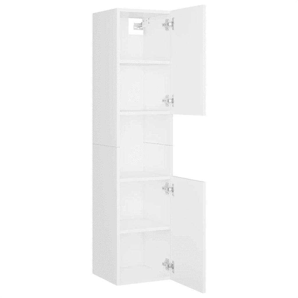 Set Mobili da Bagno Bianco in Legno Multistrato 3071225