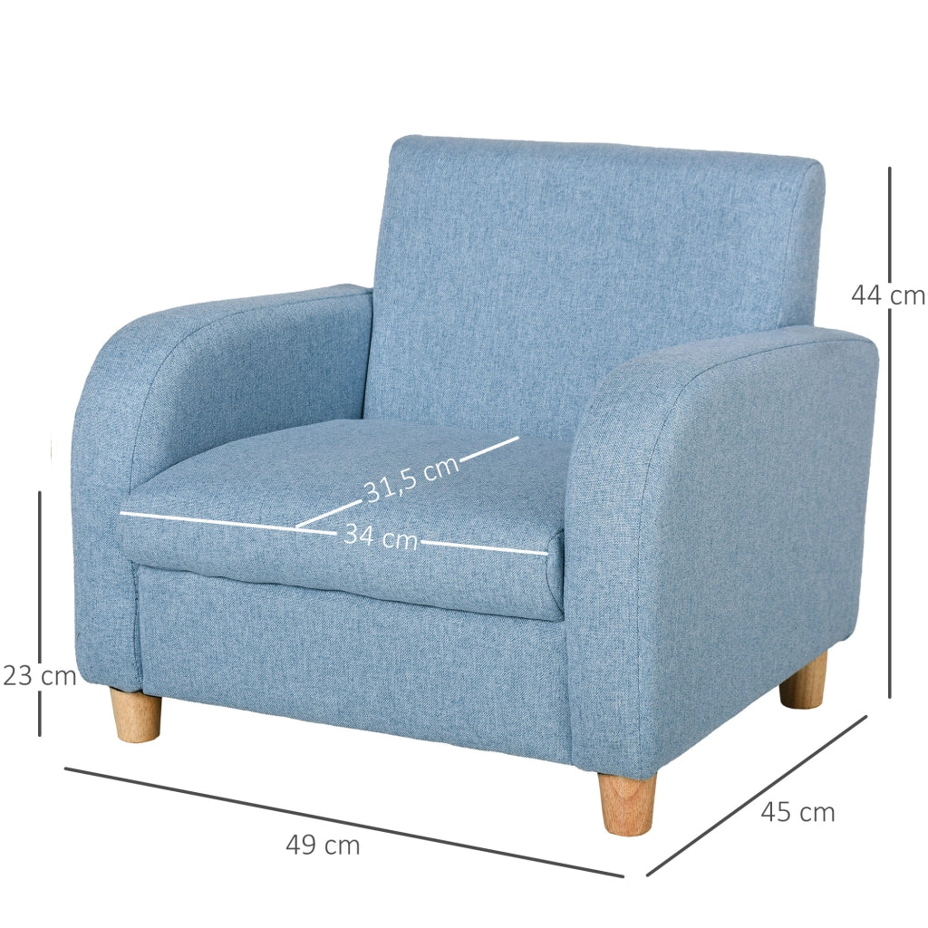 Poltrona per Bambini ¨C Minimal ¨C Blu, Tessuto, Legno