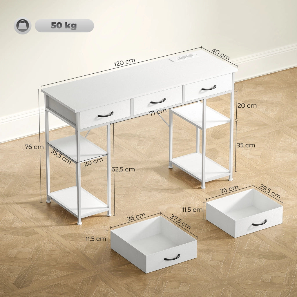 Scrivania con USB e presa ¨C Minimal ¨C 120x40x76 cm bianco