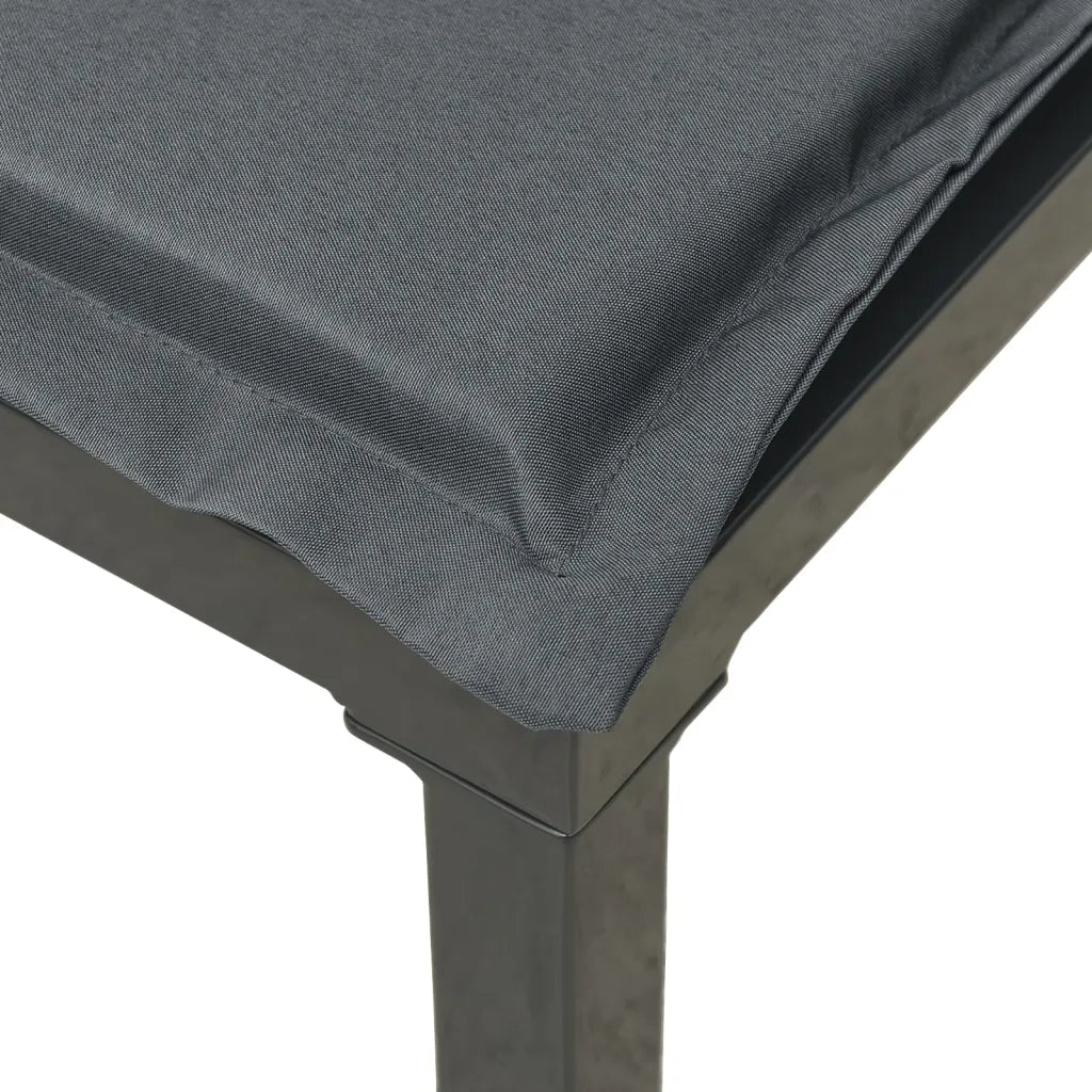 Poggiapiedi da Giardino con Cuscino in Polyrattan Nero e Grigio CFW9842775