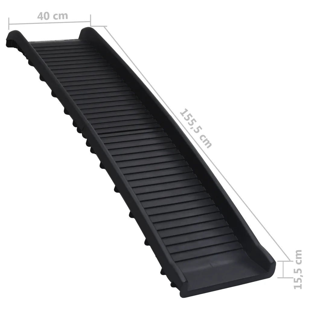 Rampa per Cani Pieghevole Nera 155,5x40x15,5 cm 170987