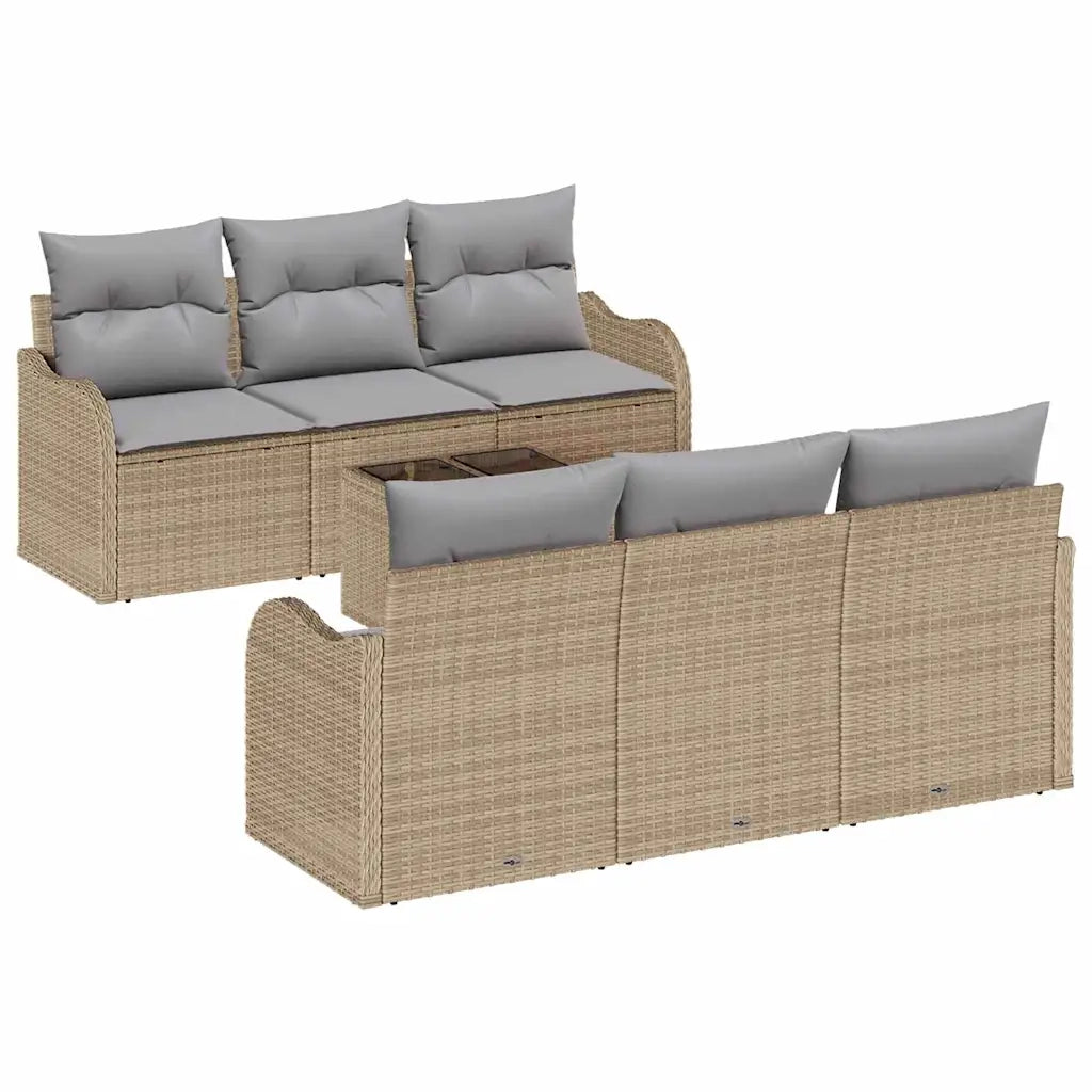 Set Divano da Giardino Beige 55 x 55 x 37 cm polyrattan 3345590