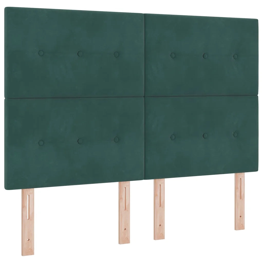 Letto a molle con strisce LED Verde 140 x 190 cm Velluto 3343865