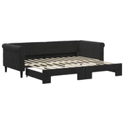 Divano letto | Sof¨¤ letto | Letto singolo Estraibile Nero 90x200 cm in Velluto