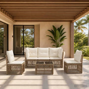 Set Divano da Giardino 6 pcs Beige polyrattan 3434157