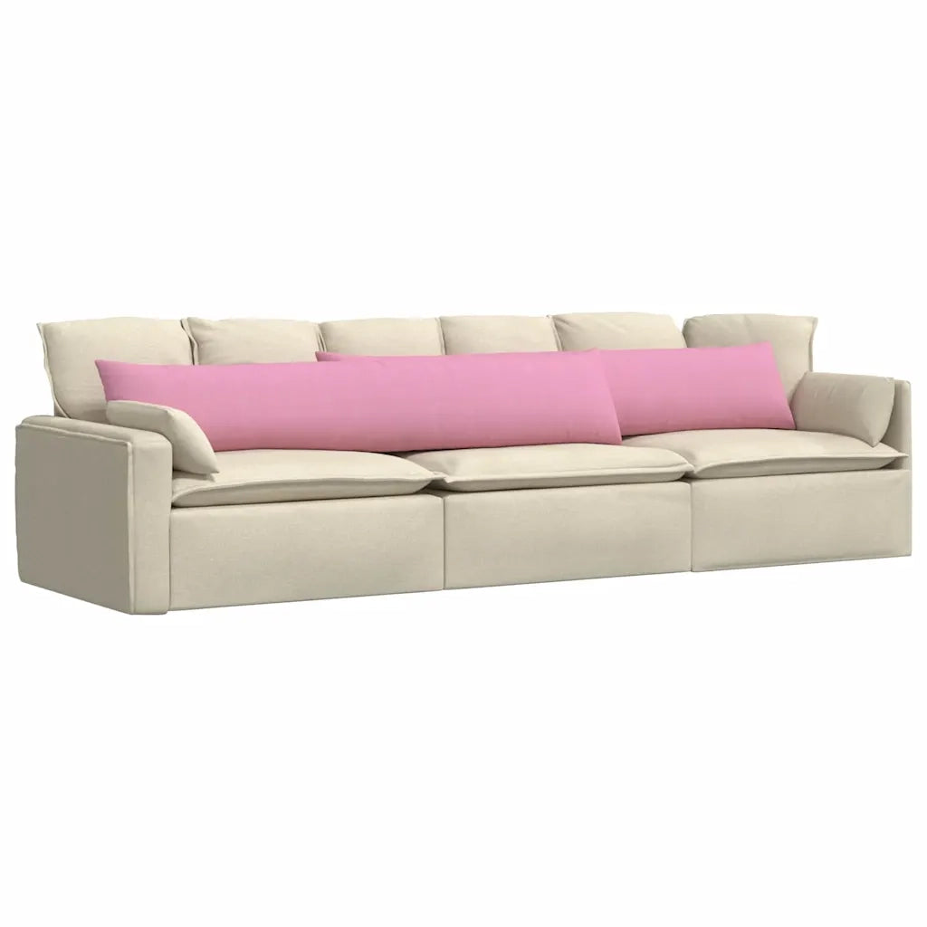 Cuscini da Divano 2 pz-Set di 2 Cuscini per Sofa Rosa 200 x 40 cm Tessuto
