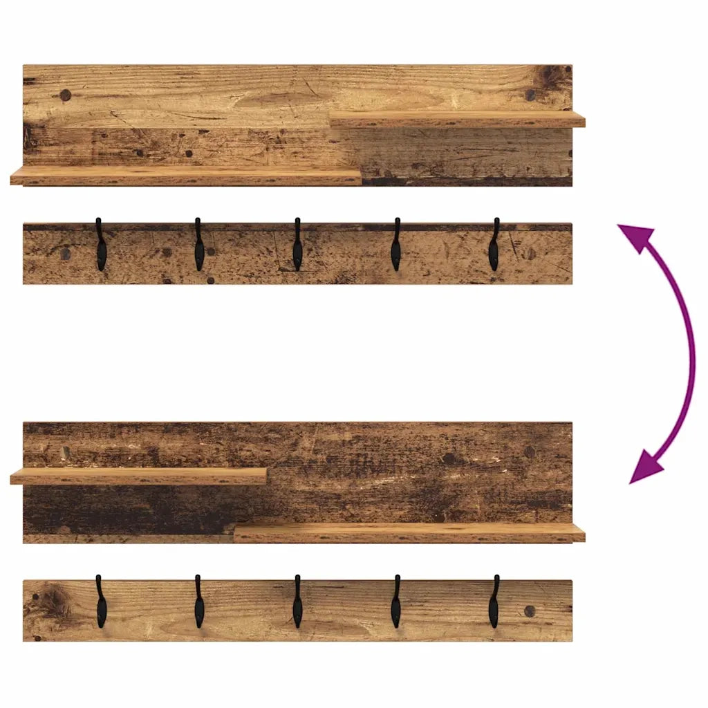 Appendiabiti a muro Legno vecchio 90 x 15 x 36 cm 874425