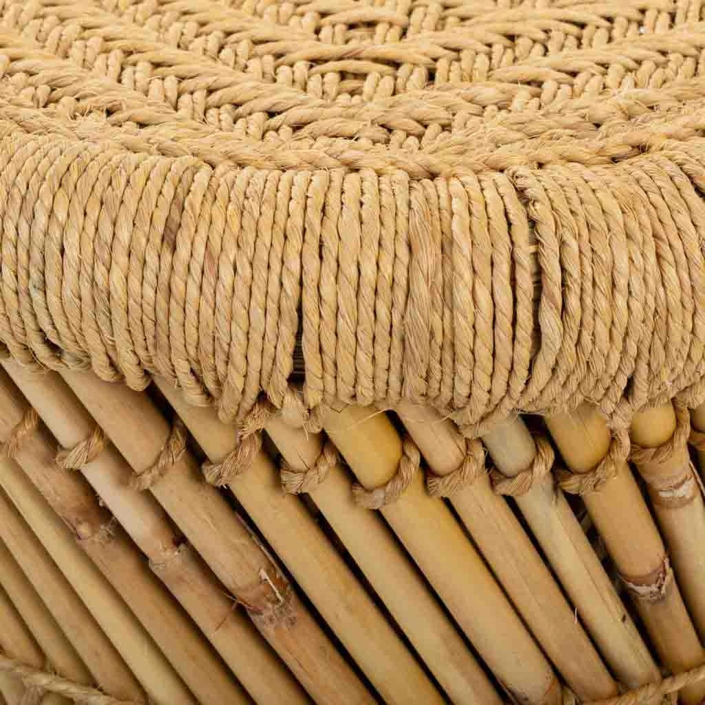 Set di 2 sgabelli marroni in bambù e corda