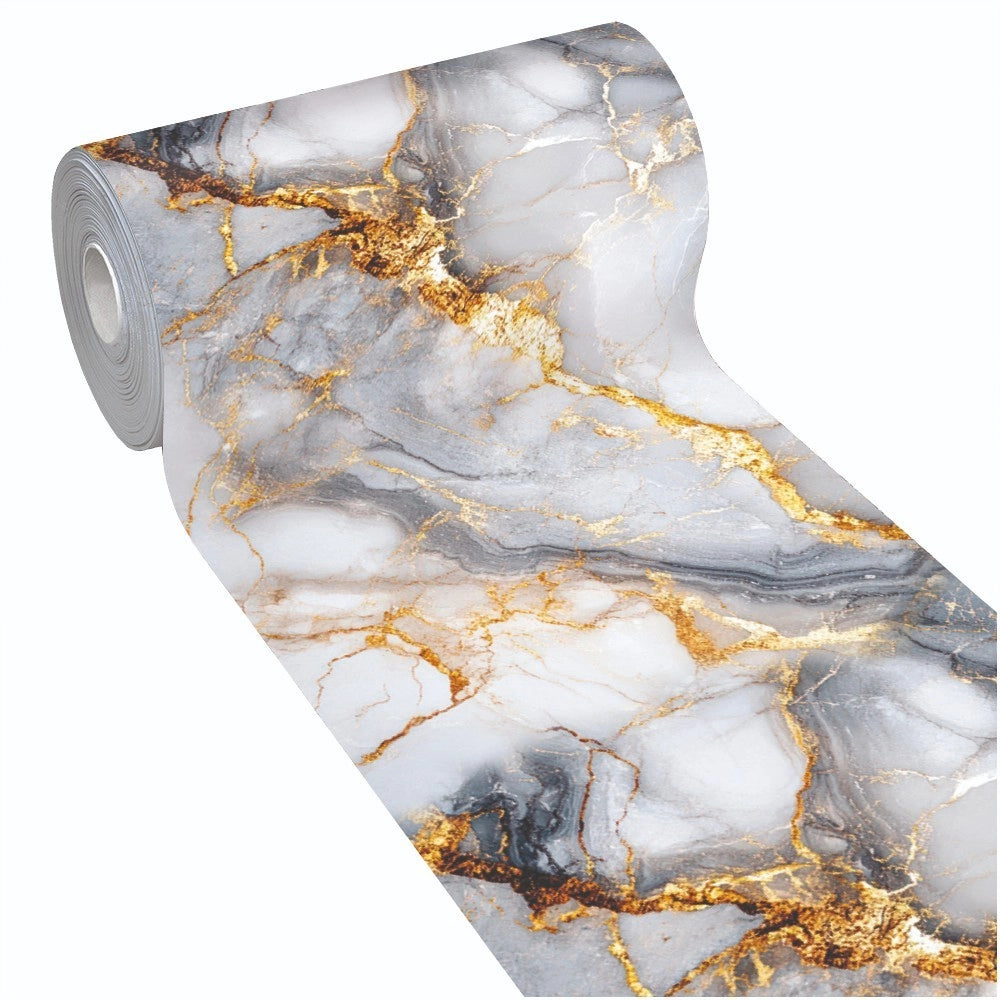 Tappeto Cucina Gomma Stampato Alta Risoluzione HD Antimacchia Antiscivolo Marmo Venato Oro - 51x40 Cm