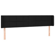 Testiera | Testata ad Orecchio Nera 203x16x78/88 cm in Tessuto