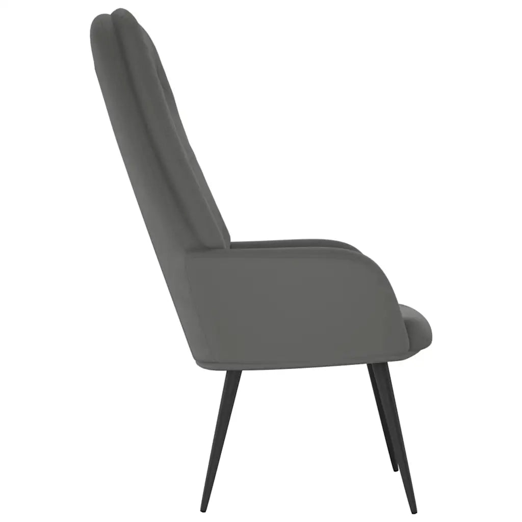 Sedia Relax Grigio Scuro in Velluto 341195