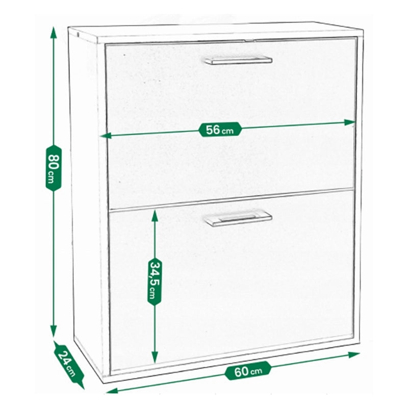 Armadio per scarpe bianco guardaroba scaffale per scarpe cassettiera loft moderna 60 cm