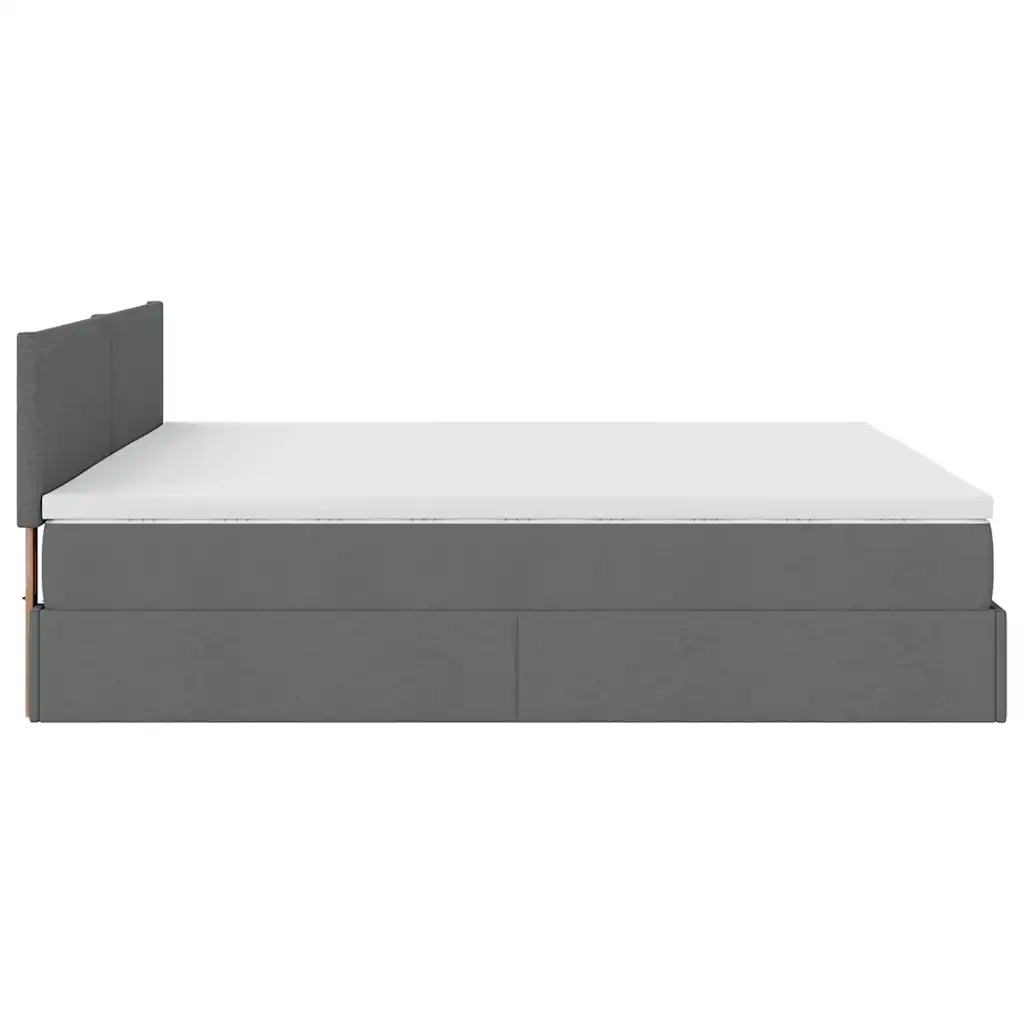 Struttura Letto Pouf con Materassi 200x200 cm in Tessuto 3312251