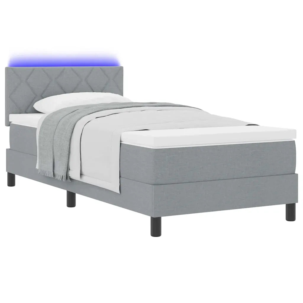 Letto a molle con materasso Grigio chiaro 100 x 200 cm Tessuto 3342261