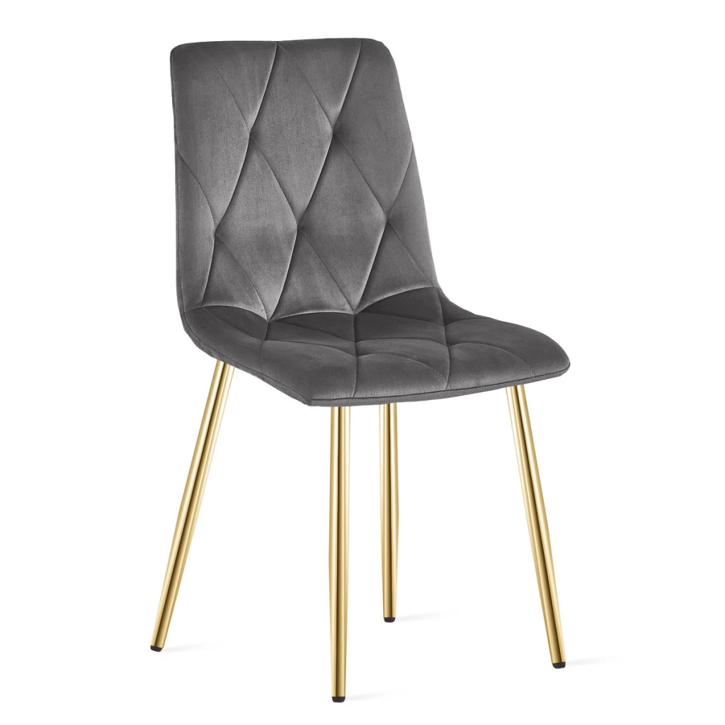 Sedia Libra in velluto grigio scuro con gambe dorate