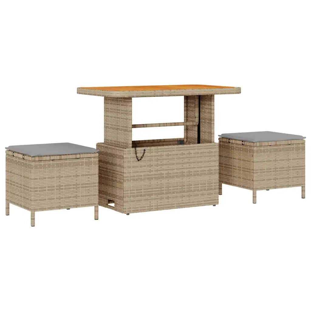 Set Divano da Giardino con cuscino 11 pcs Beige Poly Rattan 3364842