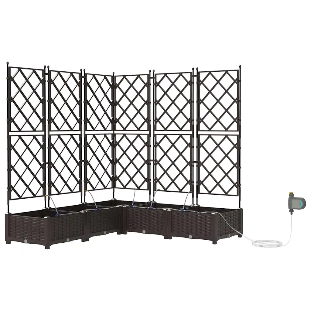 Vaso da giardino 5 pcs Marrone Plastica 42002832