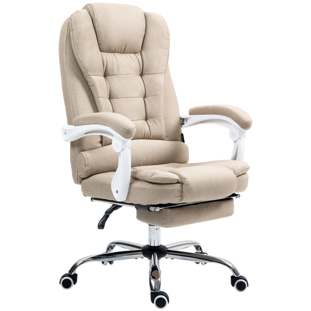 Poltrona da ufficio reclinabile con poggiapiedi e braccioli ¨C zephmum ¨C beige