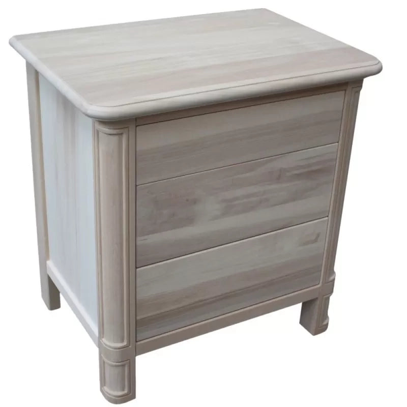 comodino classico 3 cassetti legno grezzo 59x42x61 (3201) - Mobili 2G