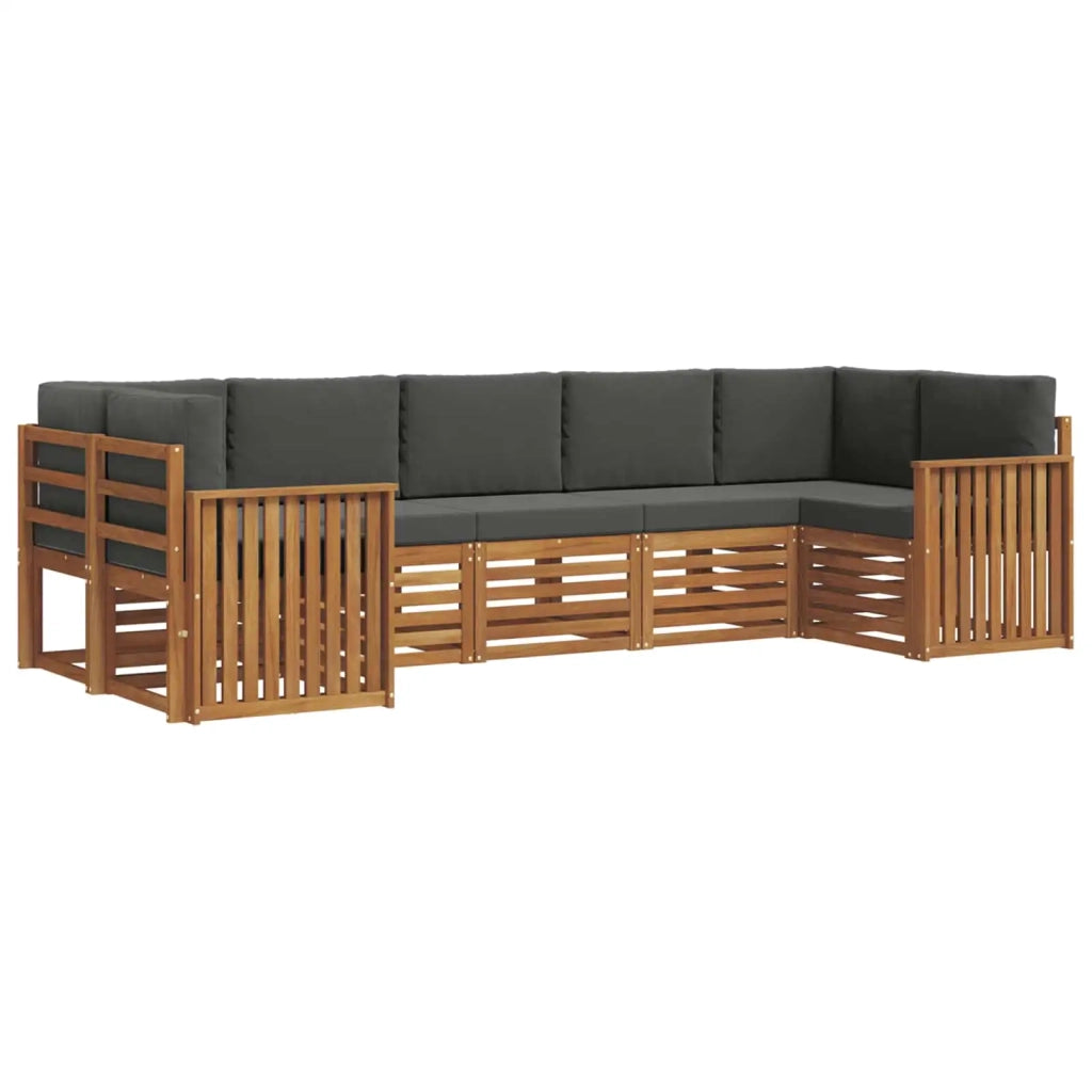 Set divano sezionale con cuscino 7 pcs Naturale e Antracite 3375407