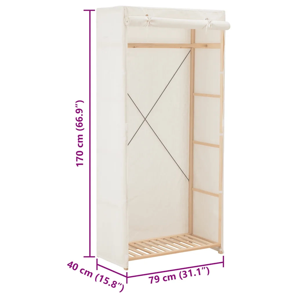 Armadio Bianco 79x40x170 cm in Tessuto 248192