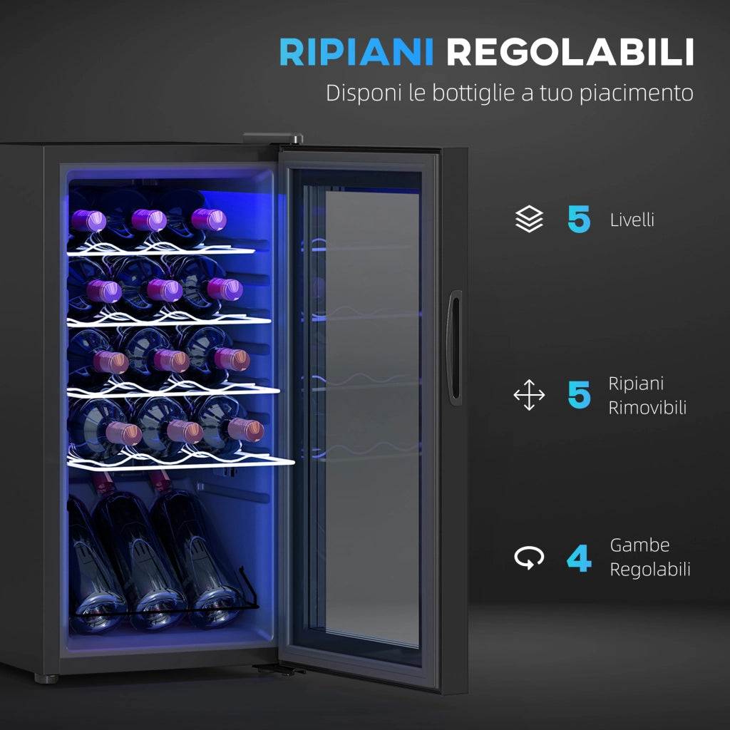 Cantinetta Vino Frigo per Bottiglie ¨C Minimal ¨C 44L, Nero
