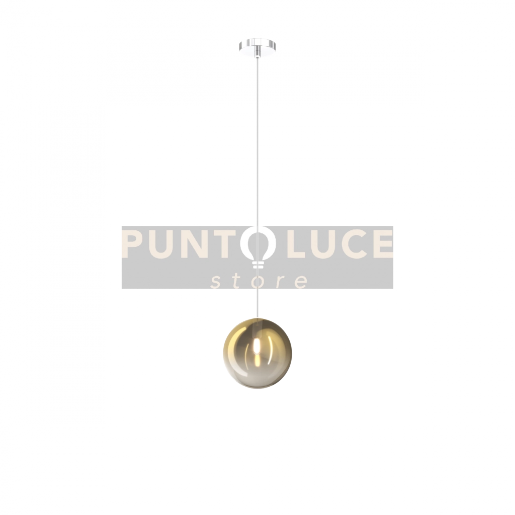SOSPENSIONE CROMO 1 LUCE VETRO ORO 1184CR-S1-OR