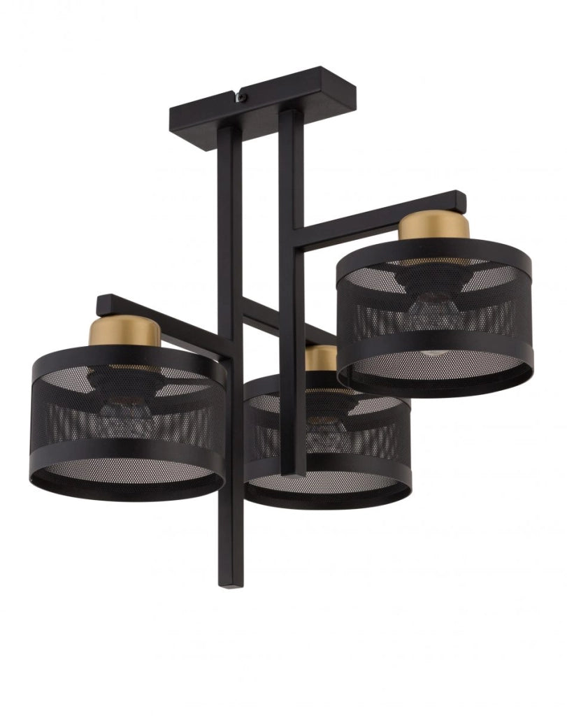 Plafoniera moderna nero oro 3xE27 Off Sigma Lighting
