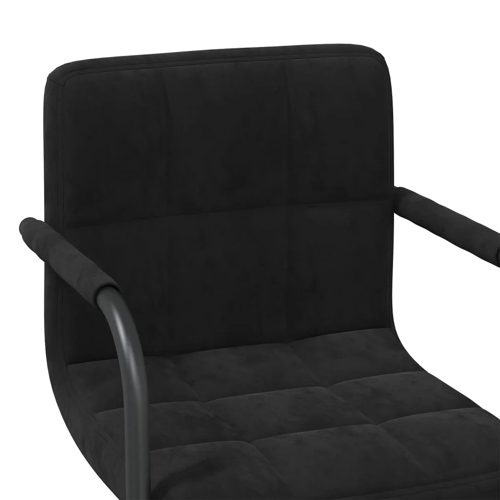 Sgabello da Bar Nero in Velluto 334603