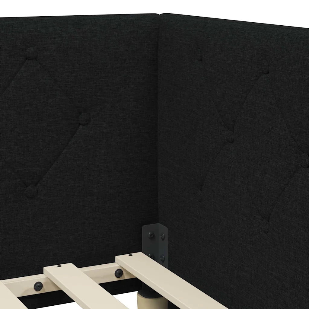 Cornice del letto ad angolo Nero 100 x 200 cm Tessuto 42016505