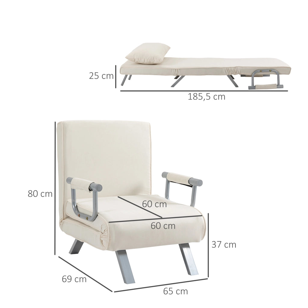 Poltrona letto convertibile 1 posto con cuscino e braccioli ¨C Xylo ¨C tessuto sfoderabile