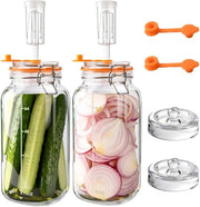 Set di fermentazione 2 l - Kit di avvio - Valvola di lievitazione - Peso in vetro - Vetro BPA-free - Set da 2 - Vaschetta di fermentazione