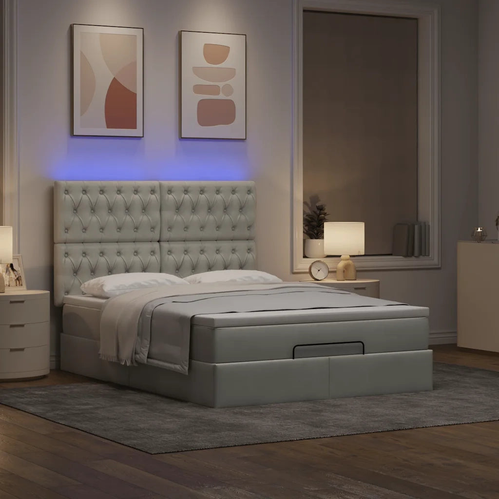 Struttura Letto Pouf con Materassi 140x190 cm Velluto 3314390