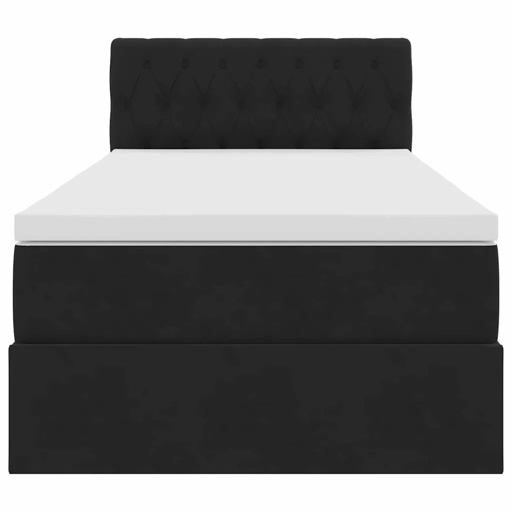 Letto con contenitore e LED con led Nero 100 x 200 cm Velluto 3371435