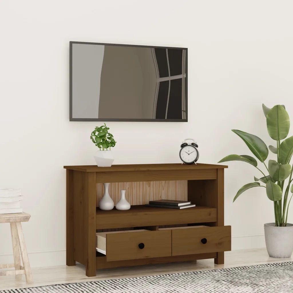 Mobile TV | Armadietto TV | Mobile Porta TV ambra 79x35x52 cm in Legno Massello di Pino
