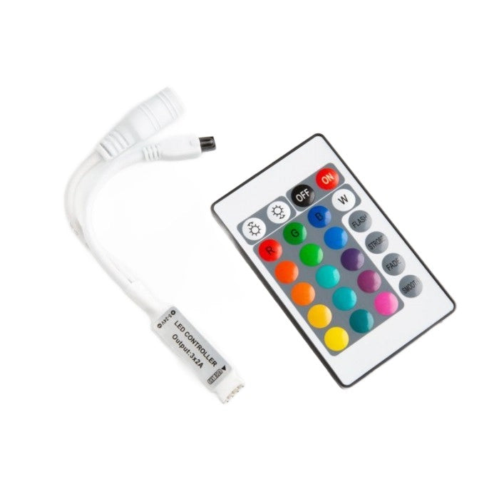 Controller striscia LED RGB 72W 5-12V IR 24 tasti Ecolight