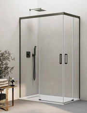 Box doccia ingresso angolare 2+2 THALASSA (BASIC) 95x70 cm Titanio vetro trasparente