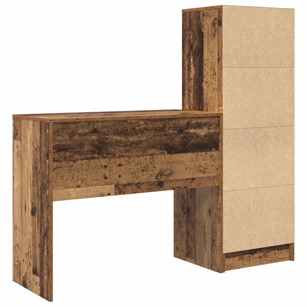 Scrivania con cassetto con lo scaffale 2 pcs Legno vecchio 3337327