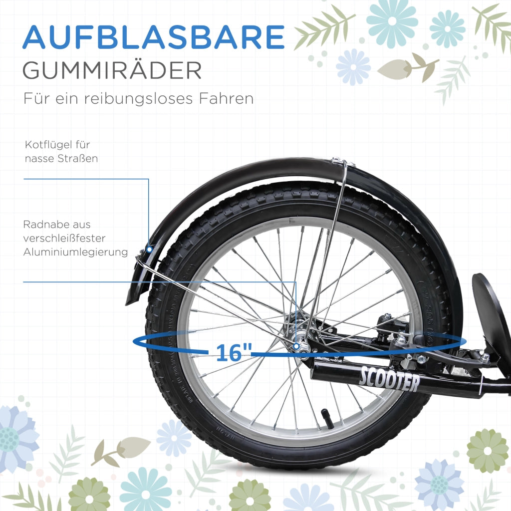 Scooter per Bambini con Freni, Cestino e Altezza Regolabile ¨C Minimal ¨C Blu e Nero