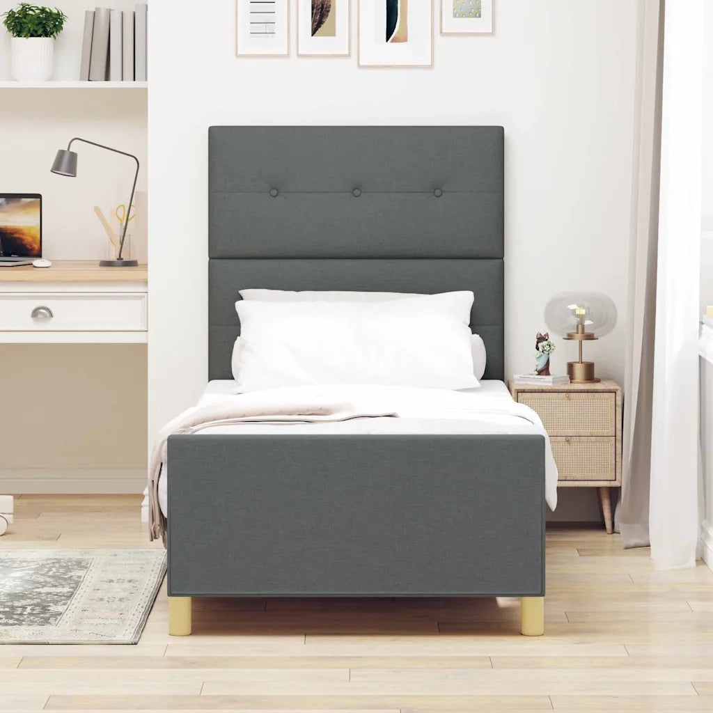 Struttura del letto Grigio scuro 80 x 200 cm Tessuto