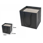 Trade Shop - Busta Buste Borsa Da Regalo Nera 33 X 31,5 X 35 Cm Con Manici In Corda 69244 -