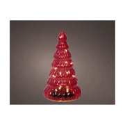 Albero Vt rosso c/LED d13x22cm