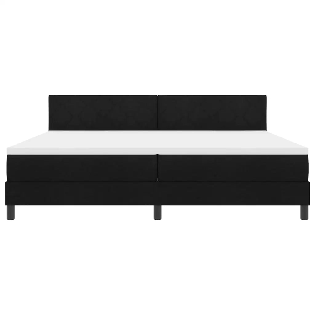 Letto a molle con testiera Nero 200 x 200 cm Tessuto 3338792