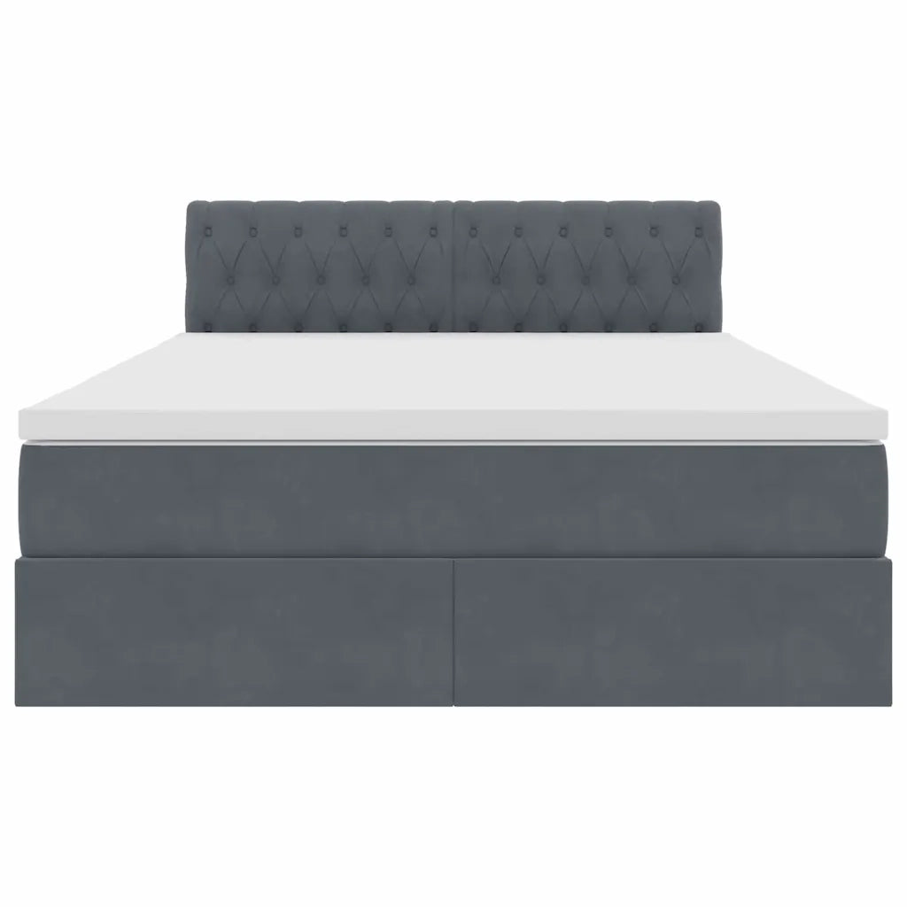 Letto con Contenitore Grigio scuro 140 x 190 cm Velluto 3370816