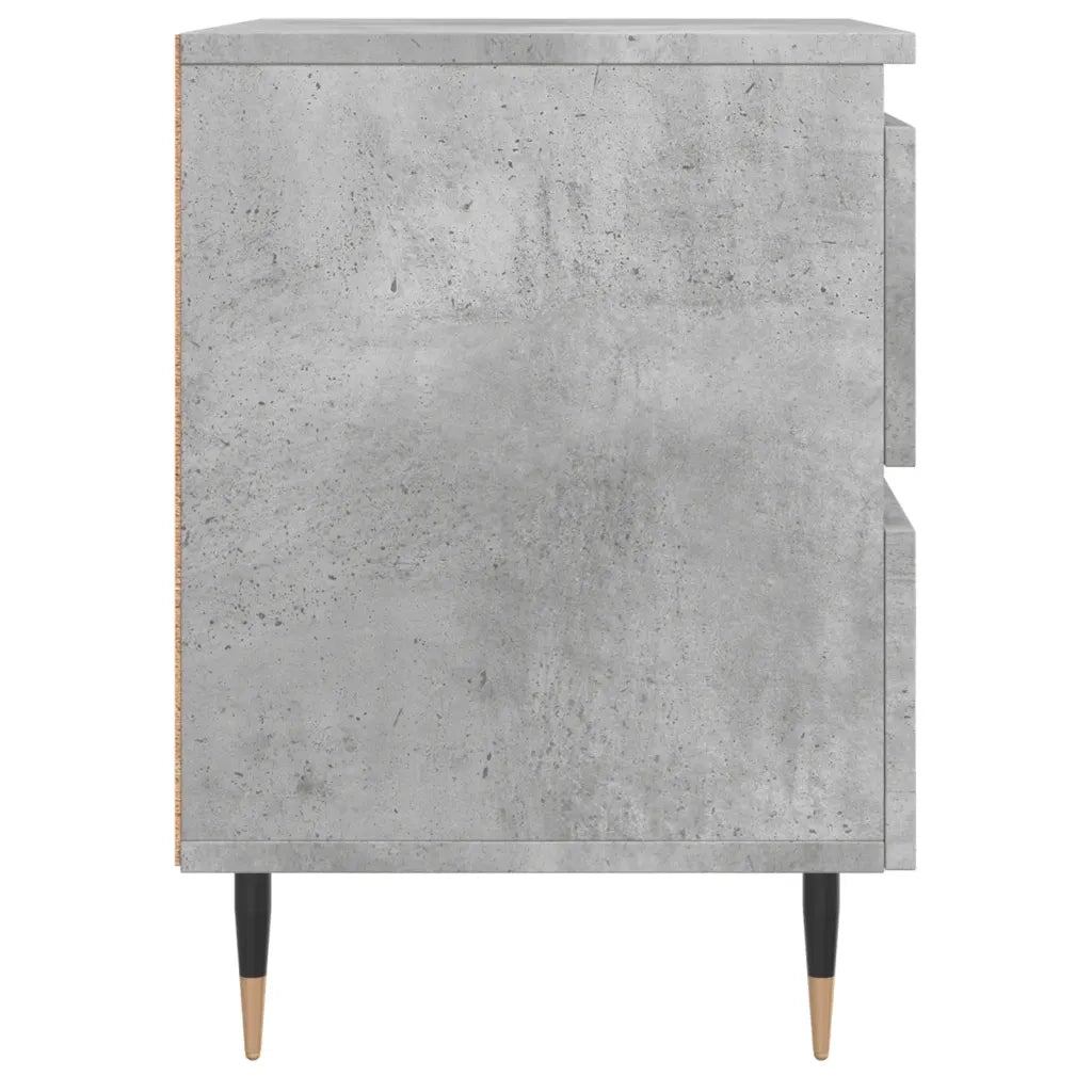 Comodino | Armadio da Notte | Mobiletto da notte Grigio Cemento 40x35x50 cm in Legno Multistrato