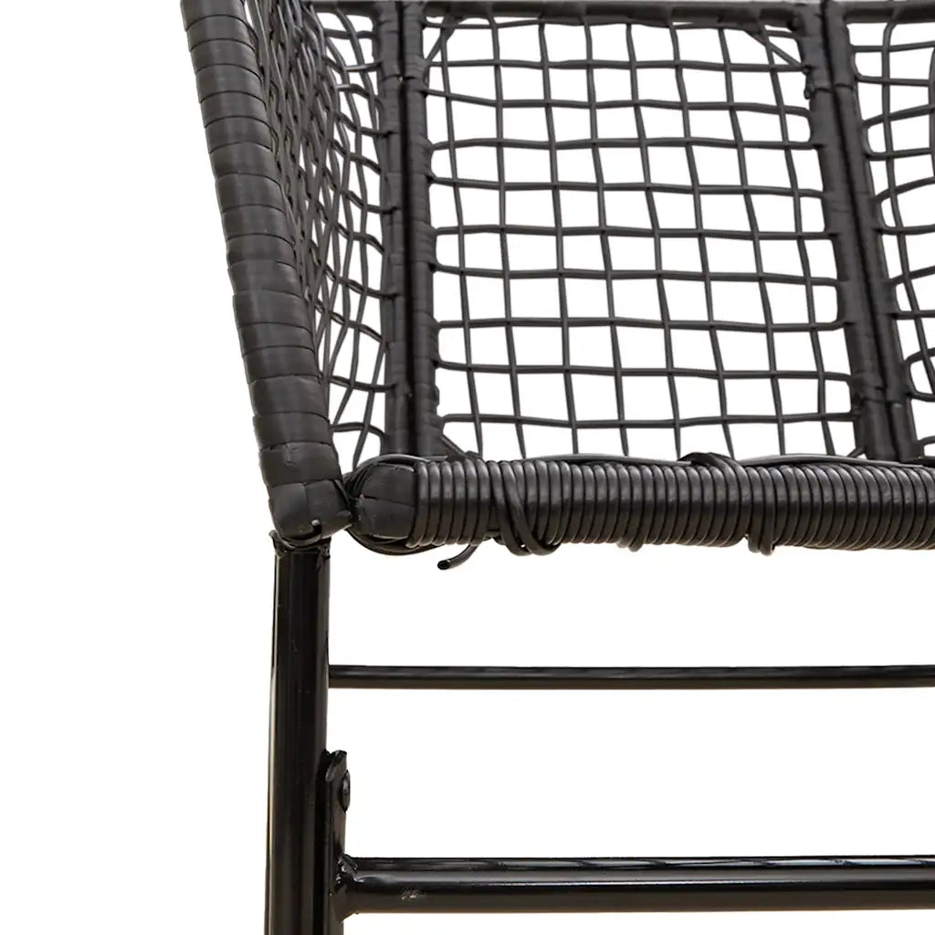 Set da Pranzo da Giardino 9 pz Polyrattan Vetro 3334589